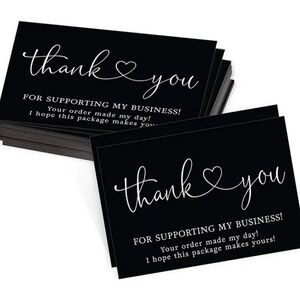 30PCS Black Mini Thank You Small Business Cards
